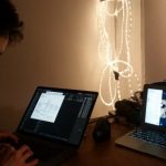 Fed working on zoom with collaborators