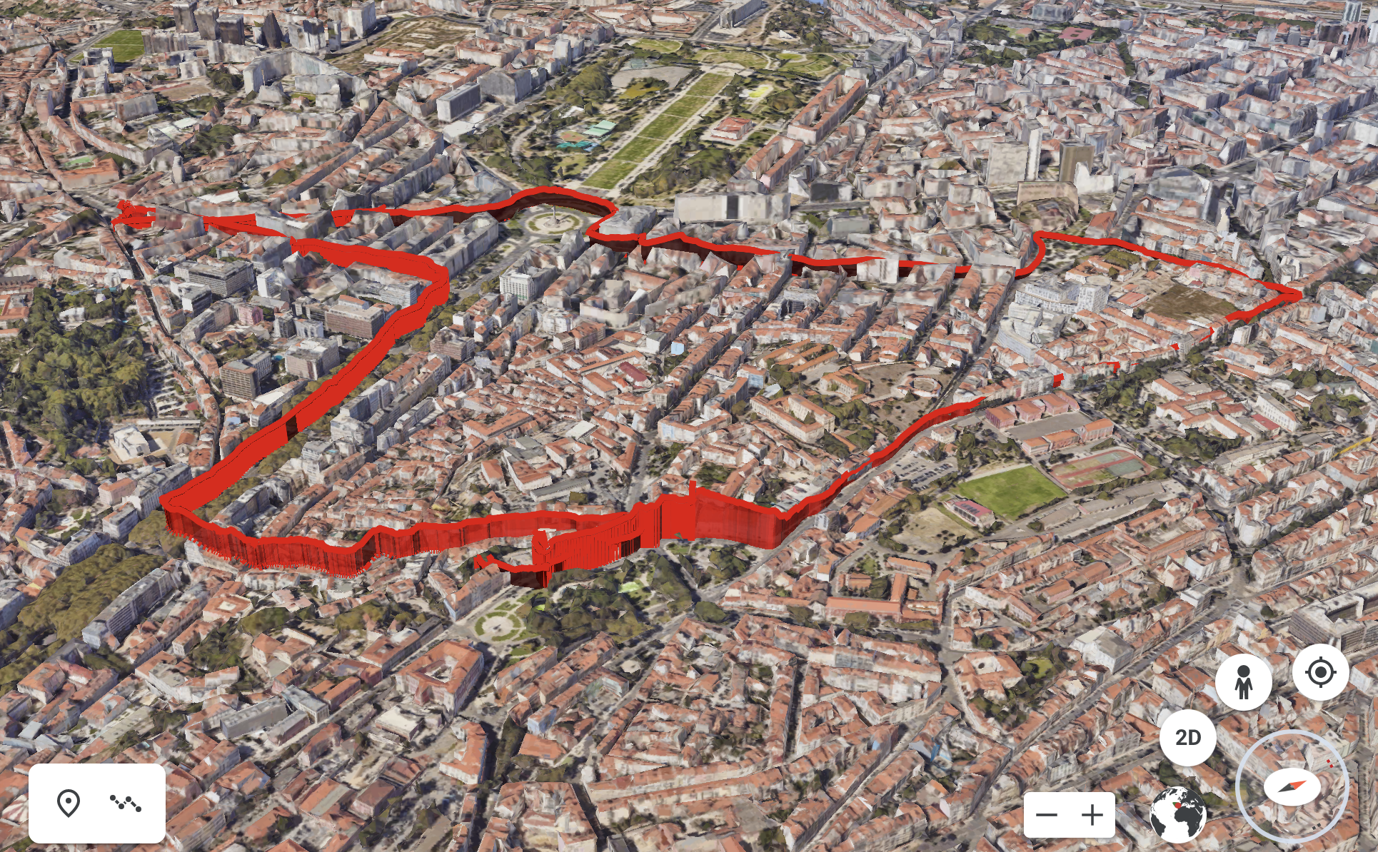 3d visualisation of air pollution in Lisbon, ride 5