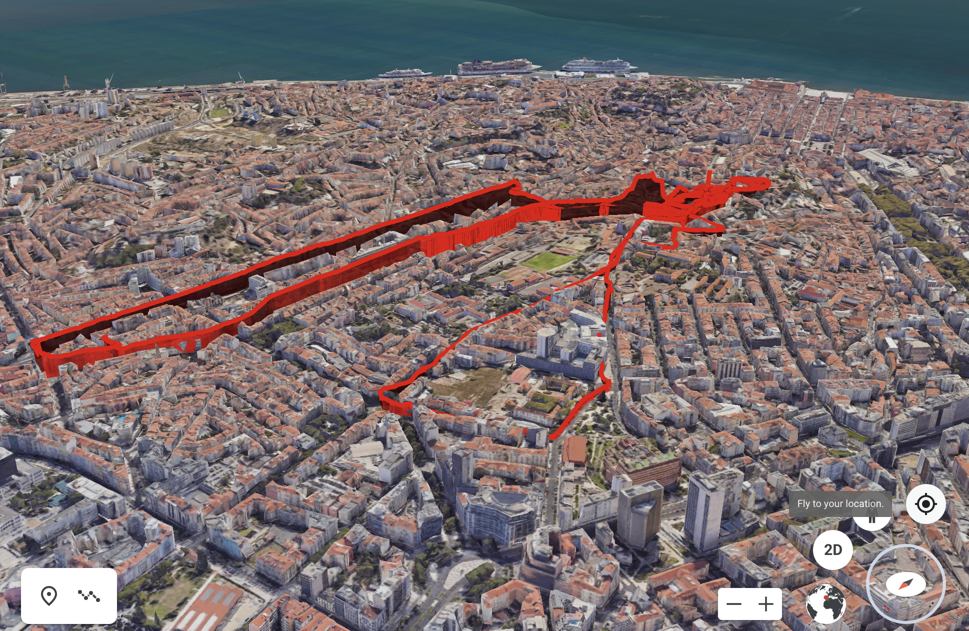 3d visualisation of air pollution in Lisbon, ride Y